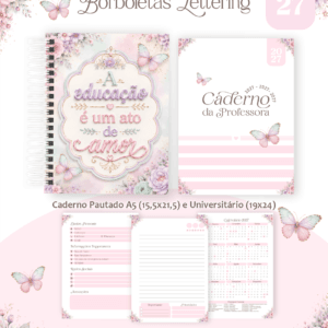 Pack Encadernação Borboletas Lettering 2027