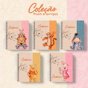 Coleção de Encadernação Agenda e Planner 2027 Pooh e Amigos