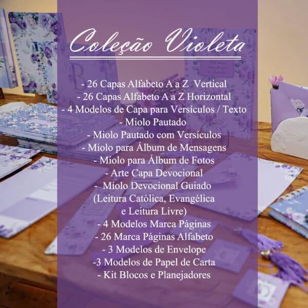 Coleção Violeta - Combo 103 Arquivos – Capas, Álbum, Devocional, Blocos, Planejadores, Papel Carta, Marca Páginas... - Imagem 11