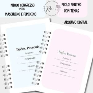 Miolo Neutro Congresso Felicidade Eterna 2026 Masculino e Feminino