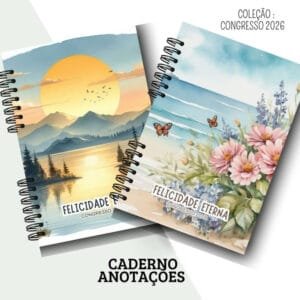 Kit Digital Caderno de Anotações Congresso Felicidade Eterna 2026
