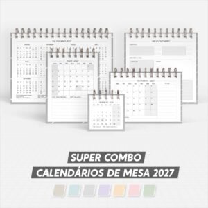 SUPER COMBO de Calendário de Mesa 2027 (Nilmara)