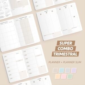 Super Combo Planner Modular / Trimestral + Trimestral Slim 2027 - Brochura (Nilmara)