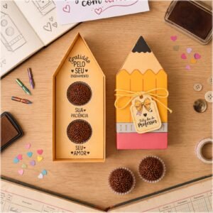 Caixa Lápis Brigadeiro - Dia dos Professores