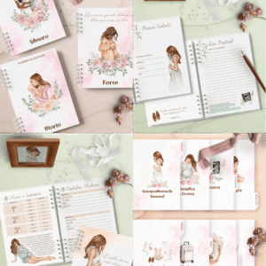 Combo 4 Arquivos Planner Gestante ( 2 versões de Mãe) com 24 Capas